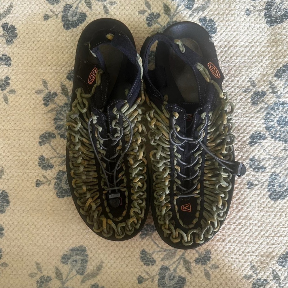 KEEN Men's Black and Olive Sandals